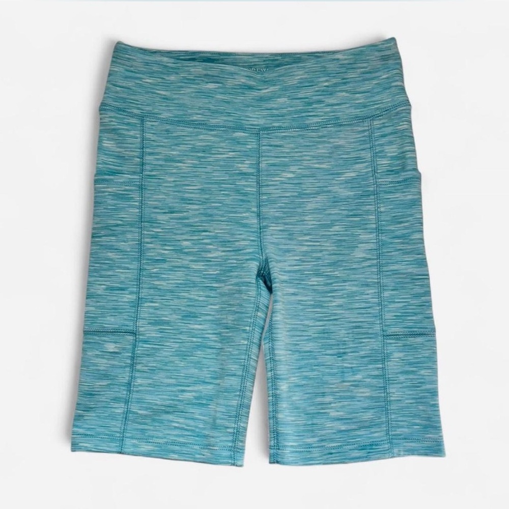 J. Crew Space-Dyed 8” Bike Shorts Side Pockets Stretch High Waisted NWOT Workout